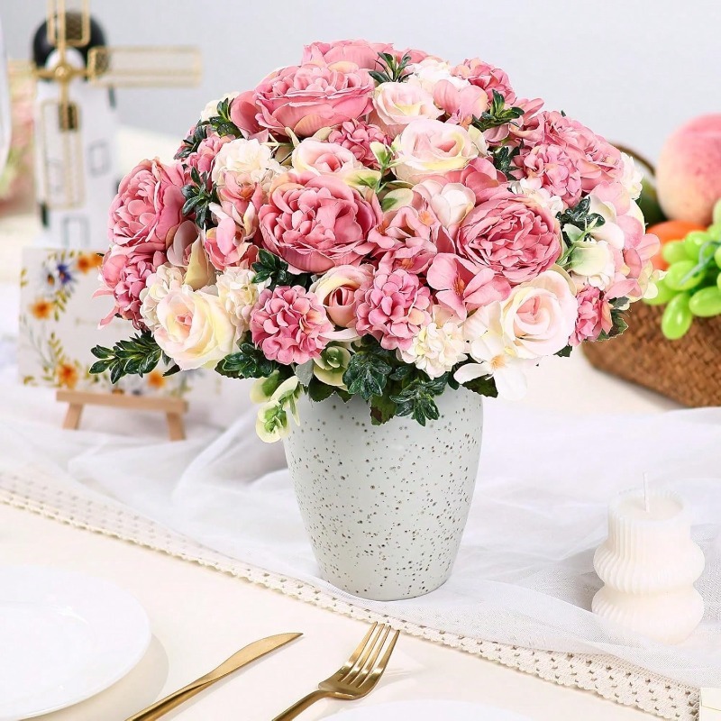 Bukiet sztucznych róż jedwabny – Dried Flower Bulk recenzja i cena